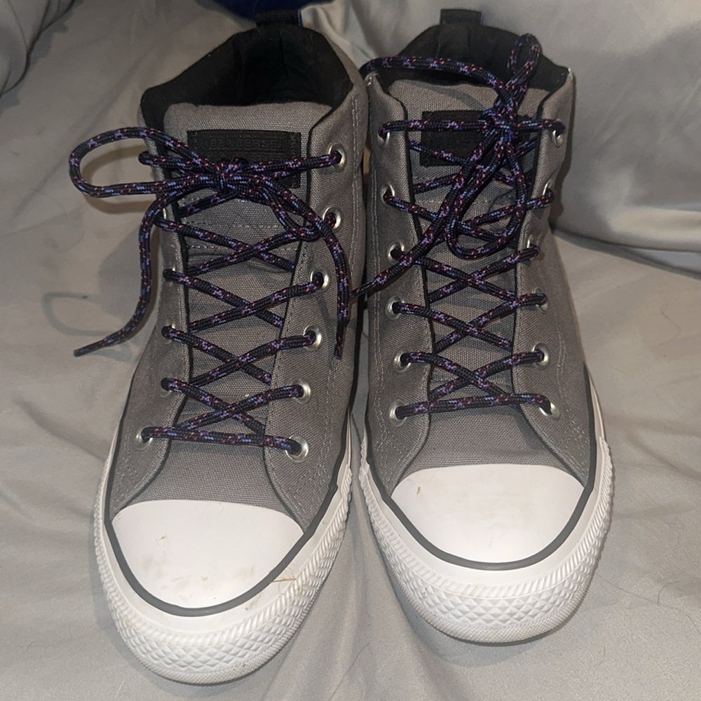 ⭐️SALE⭐️ Converse Chuck Taylor All Star Syde Street Mid Gray Size M8/W10 EUC - Picture 2 of 12
